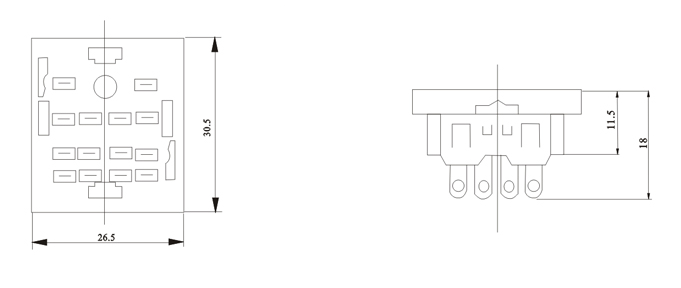 Relay socket PY 14 2 3